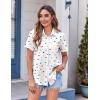 image:imageZeagoo Womens Button Down Shirt Bust Pocket Short Sleeve Blouses Business Casual Work Tops Summer OutfitsHeart Colorful 25
