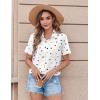 image:imageZeagoo Womens Button Down Shirt Bust Pocket Short Sleeve Blouses Business Casual Work Tops Summer OutfitsHeart Colorful 25
