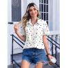 image:imageZeagoo Womens Button Down Shirt Bust Pocket Short Sleeve Blouses Business Casual Work Tops Summer OutfitsHeart Colorful 25