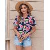 image:imageZeagoo Womens Button Down Shirt Bust Pocket Short Sleeve Blouses Business Casual Work Tops Summer OutfitsHf60