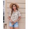 image:imageZeagoo Womens Button Down Shirt Bust Pocket Short Sleeve Blouses Business Casual Work Tops Summer OutfitsLeopard Apricot 443