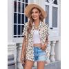 image:imageZeagoo Womens Button Down Shirt Bust Pocket Short Sleeve Blouses Business Casual Work Tops Summer OutfitsLeopard Apricot 443