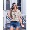 image:imageZeagoo Womens Button Down Shirt Bust Pocket Short Sleeve Blouses Business Casual Work Tops Summer OutfitsLeopard Apricot 443