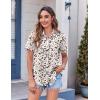 image:imageZeagoo Womens Button Down Shirt Bust Pocket Short Sleeve Blouses Business Casual Work Tops Summer OutfitsLeopard Apricot 443