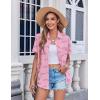 image:imageZeagoo Womens Button Down Shirt Bust Pocket Short Sleeve Blouses Business Casual Work Tops Summer OutfitsLetters Love 81