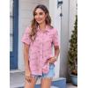 image:imageZeagoo Womens Button Down Shirt Bust Pocket Short Sleeve Blouses Business Casual Work Tops Summer OutfitsLetters Love 81
