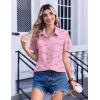 image:imageZeagoo Womens Button Down Shirt Bust Pocket Short Sleeve Blouses Business Casual Work Tops Summer OutfitsLetters Love 81