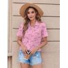 image:imageZeagoo Womens Button Down Shirt Bust Pocket Short Sleeve Blouses Business Casual Work Tops Summer OutfitsLetters Love 81