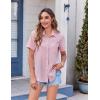 image:imageZeagoo Womens Button Down Shirt Bust Pocket Short Sleeve Blouses Business Casual Work Tops Summer OutfitsLight Pink