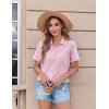 image:imageZeagoo Womens Button Down Shirt Bust Pocket Short Sleeve Blouses Business Casual Work Tops Summer OutfitsLight Pink