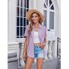 image:imageZeagoo Womens Button Down Shirt Bust Pocket Short Sleeve Blouses Business Casual Work Tops Summer OutfitsLilac