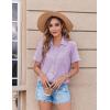 image:imageZeagoo Womens Button Down Shirt Bust Pocket Short Sleeve Blouses Business Casual Work Tops Summer OutfitsLilac