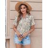 image:imageZeagoo Womens Button Down Shirt Bust Pocket Short Sleeve Blouses Business Casual Work Tops Summer OutfitsXh51