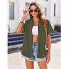 image:imageZeagoo Womens Button Down Shirts Casual Short Sleeve Dress Shirt Textured Collared Summer Clothes Work BlouseArmy Green