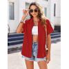 image:imageZeagoo Womens Button Down Shirts Casual Short Sleeve Dress Shirt Textured Collared Summer Clothes Work BlouseBright Red