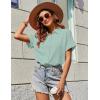 image:imageZeagoo Womens Button Down Shirts Casual Short Sleeve Dress Shirt Textured Collared Summer Clothes Work BlouseCool Mint Green