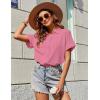 image:imageZeagoo Womens Button Down Shirts Casual Short Sleeve Dress Shirt Textured Collared Summer Clothes Work BlouseCoral