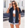 image:imageZeagoo Womens Button Down Shirts Casual Short Sleeve Dress Shirt Textured Collared Summer Clothes Work BlouseDeep Blue