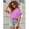 image:imageZeagoo Womens Button Down Shirts Casual Short Sleeve Dress Shirt Textured Collared Summer Clothes Work BlouseLavender