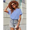 image:imageZeagoo Womens Button Down Shirts Casual Short Sleeve Dress Shirt Textured Collared Summer Clothes Work BlouseLight Blue