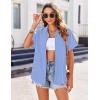 image:imageZeagoo Womens Button Down Shirts Casual Short Sleeve Dress Shirt Textured Collared Summer Clothes Work BlouseLight Blue
