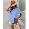 image:imageZeagoo Womens Button Down Shirts Casual Short Sleeve Dress Shirt Textured Collared Summer Clothes Work BlouseLight Blue