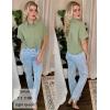 image:imageZeagoo Womens Button Down Shirts Casual Short Sleeve Dress Shirt Textured Collared Summer Clothes Work BlouseLight Green