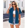 image:imageZeagoo Womens Button Down Shirts Casual Short Sleeve Dress Shirt Textured Collared Summer Clothes Work BlousePeacock Blue