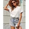 image:imageZeagoo Womens Button Down Shirts Casual Short Sleeve Dress Shirt Textured Collared Summer Clothes Work BlouseWhite