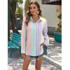 image:imageZeagoo Womens Button Down Shirts Long Sleeve Cotton Gauze Tops Casual Collared Blouses Loose FitStripes
