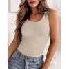 image:imageZeagoo Womens Double Lined Square Neck Tank Top Sleeveless Basic Crop Tops Trendy Going Out TopsBeige