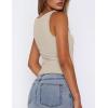 image:imageZeagoo Womens Double Lined Square Neck Tank Top Sleeveless Basic Crop Tops Trendy Going Out TopsBeige
