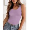 image:imageZeagoo Womens Double Lined Square Neck Tank Top Sleeveless Basic Crop Tops Trendy Going Out TopsLight Purple