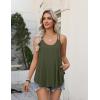 image:imageZeagoo Womens Flowy Tank Tops Spaghetti Strap V Neck Camisole Dressy Casual Summer Loose Fit Sleeveless ShirtsArmy Green