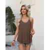 image:imageZeagoo Womens Flowy Tank Tops Spaghetti Strap V Neck Camisole Dressy Casual Summer Loose Fit Sleeveless ShirtsBrown