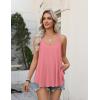 image:imageZeagoo Womens Flowy Tank Tops Spaghetti Strap V Neck Camisole Dressy Casual Summer Loose Fit Sleeveless ShirtsCoral
