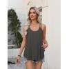 image:imageZeagoo Womens Flowy Tank Tops Spaghetti Strap V Neck Camisole Dressy Casual Summer Loose Fit Sleeveless ShirtsDeep Grey