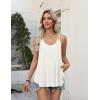 image:imageZeagoo Womens Flowy Tank Tops Spaghetti Strap V Neck Camisole Dressy Casual Summer Loose Fit Sleeveless ShirtsWhite