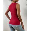 image:imageZeagoo Womens High Neck Tank Top 2026 Summer Casual Ribbed Knit Slim Fitted Basic Textured Sleeveless Shirts2 Pack Black  Red