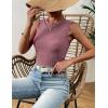 image:imageZeagoo Womens High Neck Tank Top 2026 Summer Casual Ribbed Knit Slim Fitted Basic Textured Sleeveless ShirtsRed Bean Paste