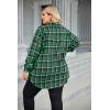 image:imageZeagoo Womens Plus Size Flannel Shirts Plaid Shirts Long Sleeves Casual Button Down Collared Shacket TopsAgreen