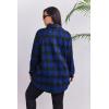 image:imageZeagoo Womens Plus Size Flannel Shirts Plaid Shirts Long Sleeves Casual Button Down Collared Shacket TopsBblue