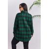 image:imageZeagoo Womens Plus Size Flannel Shirts Plaid Shirts Long Sleeves Casual Button Down Collared Shacket TopsBgreen