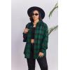 image:imageZeagoo Womens Plus Size Flannel Shirts Plaid Shirts Long Sleeves Casual Button Down Collared Shacket TopsBgreen