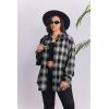 image:imageZeagoo Womens Plus Size Flannel Shirts Plaid Shirts Long Sleeves Casual Button Down Collared Shacket TopsBlack
