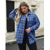 image:imageZeagoo Womens Plus Size Flannel Shirts Plaid Shirts Long Sleeves Casual Button Down Collared Shacket TopsBlue Black