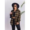 image:imageZeagoo Womens Plus Size Flannel Shirts Plaid Shirts Long Sleeves Casual Button Down Collared Shacket TopsByellow