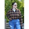 image:imageZeagoo Womens Plus Size Flannel Shirts Plaid Shirts Long Sleeves Casual Button Down Collared Shacket TopsByellow