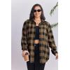 image:imageZeagoo Womens Plus Size Flannel Shirts Plaid Shirts Long Sleeves Casual Button Down Collared Shacket TopsByellow