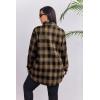 image:imageZeagoo Womens Plus Size Flannel Shirts Plaid Shirts Long Sleeves Casual Button Down Collared Shacket TopsByellow